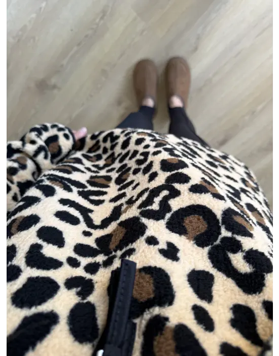 Leopar Peluş Sweatshirt