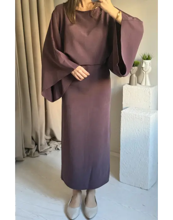 Mürdüm Massi Model Bağcıklı Elbise