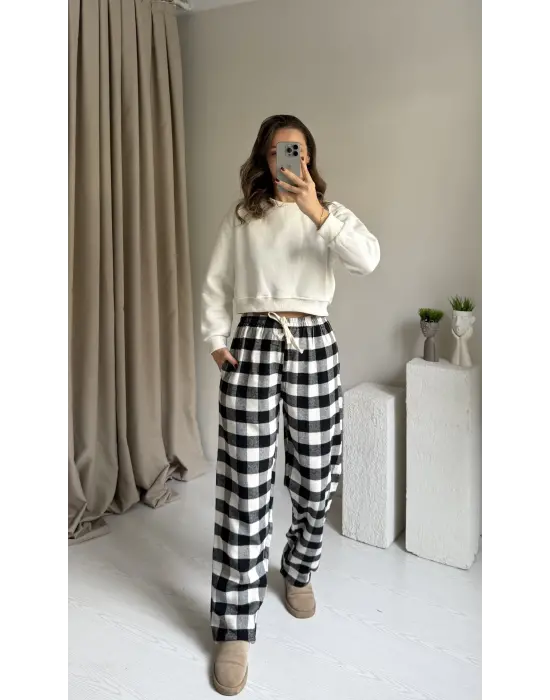 Siyah Kare Yaka Unısex Eşofman