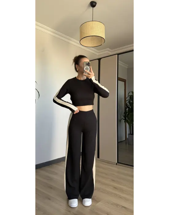 Siyah Yan Şerit Takım