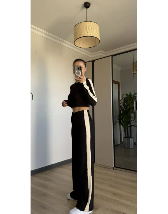 Siyah Yan Şerit Takım