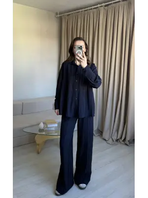 Lacivert Zr Model Gömlek Takım