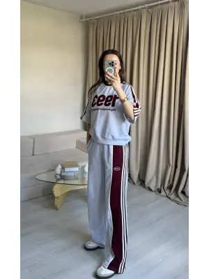 Bordo 1993 Nakışlı Eşofman Takım