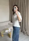 Beyaz Bağlamalı Tshirt