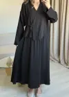 Siyah Bağlama Etek Takım