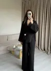 Siyah Broşlu Pantolon Takımm