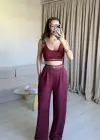 Bordo Büstiyer Eşofman Takım