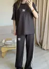 Kahve Kısa Kollu Leopar Takım