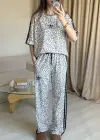 Beyaz Kısa Kollu Leopar Takım