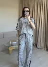 Beyaz Kısa Kollu Leopar Takım