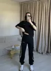 Siyah Paça Lastikli Eşofman Takımı