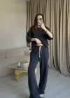 Gri Eskitme Eşofman Takımı