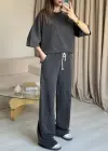 Gri Eskitme Eşofman Takımı