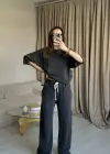 Gri Eskitme Eşofman Takımı