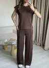Kahve Vatkalı Çima Dikiş İkili Takım
