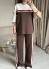 Kahve Modal Kumaş Eşofman Takım