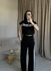 Siyah Şeritli Yelek Eşofman Takım
