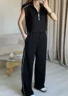 Siyah Yarım Fermuarlı Eşofman Takım