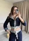 Koyu Denim Ceket Pantolon Takım