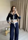 Koyu Denim Ceket Pantolon Takım