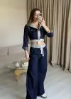Koyu Denim Ceket Pantolon Takım