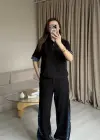 Siyah Yanları Çıtçıtlı Tasarım Takım