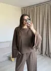 Koyu Kahve Yarasa Kol Eşofman Takım