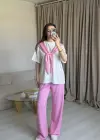 Pembe Fularlı Eşofman Takım