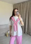 Pembe Fularlı Eşofman Takım