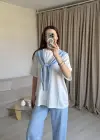 Mavi Fularlı Eşofman Takım