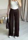 Kahve Pileli Salaş Pantolon