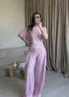 Pembe Bel Kuşaklı Modal Takım