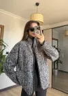 Antrasit Peluş Fermuarlı Hırka