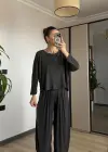 Antrasit Uzun Kollu Şalvar Takım