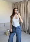 Beyaz Dantel Kombineli Bodysuit