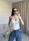Beyaz Dantel Kombineli Bodysuit