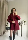 Bordo Çift Düğmeli Kaşe Premıum Ceket
