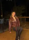 Bordo Tasarım Kuşaklı Deri Ceket
