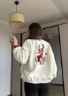 Geyikli Peluş Sweatshirt