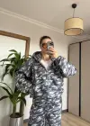 Gri Kamuflaj Desenli Eşofman Takım