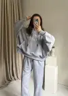 Gri Oversize Eşofman Takım