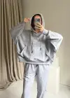 Gri Oversize Eşofman Takım