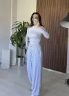 Gri Yan Büzgülü Eşofman Takımı