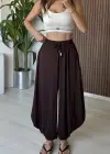Kahve Boncuklu Şalvar Pantolon