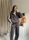 Kahve Ekose Ceket Takım