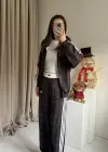 Kahve Ekose Ceket Takım