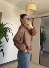 Kahve İçi Astarlı Deri Ceket