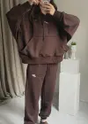 Kahve Oversize Eşofman Takım