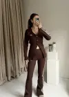 Kahve Tasarım Tayt Takım