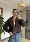 Kahve Yan Kemerli Ceket